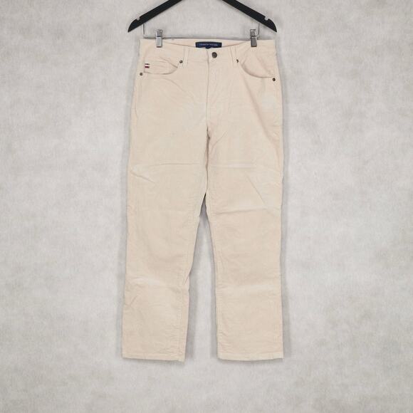 Tommy Hilfiger Women Straight Ankle Corduroy Pants Beige Size 6 (Pre-owned) - Picture 1 of 6